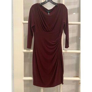 Lauren: Ralph Lauren: figure flattering garnet colored dress. Size 8